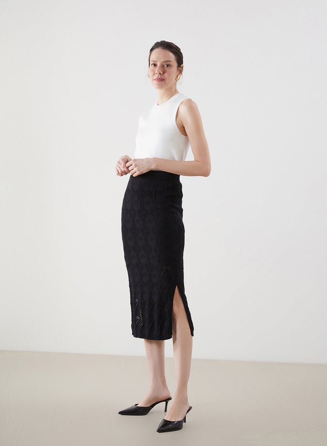 LC WAIKIKI Elastic Waist Hole-Knitted Tricot Skirt  - Image 1