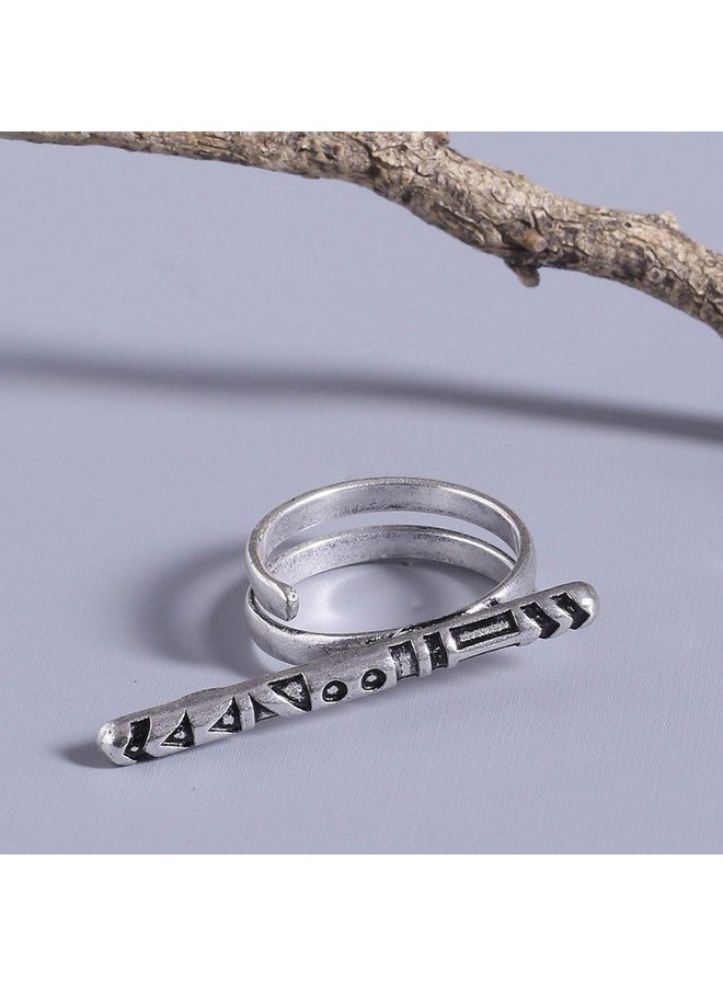 VOYLLA Brass Aztec Long Bar Ring - Image 3