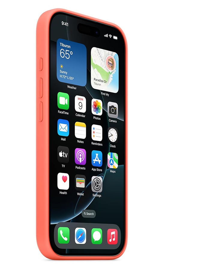 ابل  iPhone 16 Pro Silicone Case with MagSafe - Tangerine - Image 5