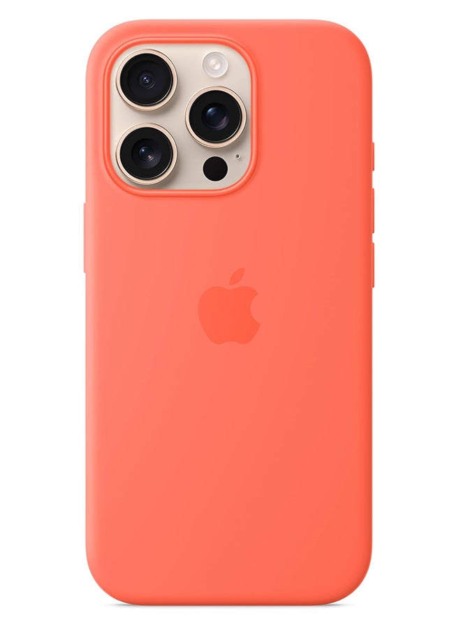 ابل  iPhone 16 Pro Silicone Case with MagSafe - Tangerine - Image 2