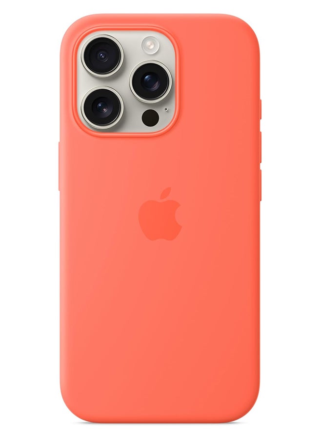 ابل  iPhone 16 Pro Silicone Case with MagSafe - Tangerine - Image 3
