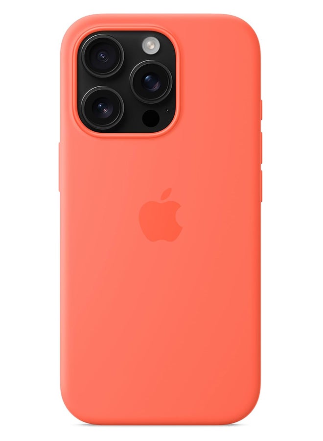 ابل  iPhone 16 Pro Silicone Case with MagSafe - Tangerine - Image 4