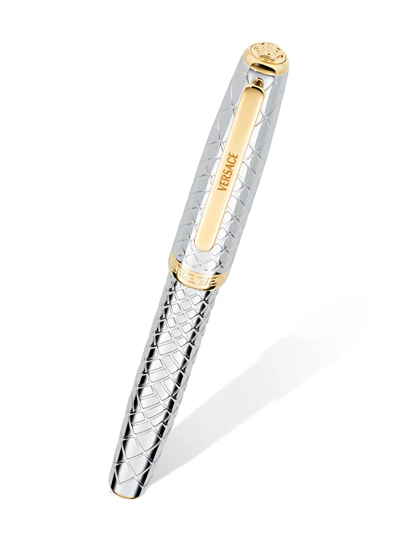 فيرزاتشي Roller Pen - Stainless Steel Barrel with Clip and Greca Ring