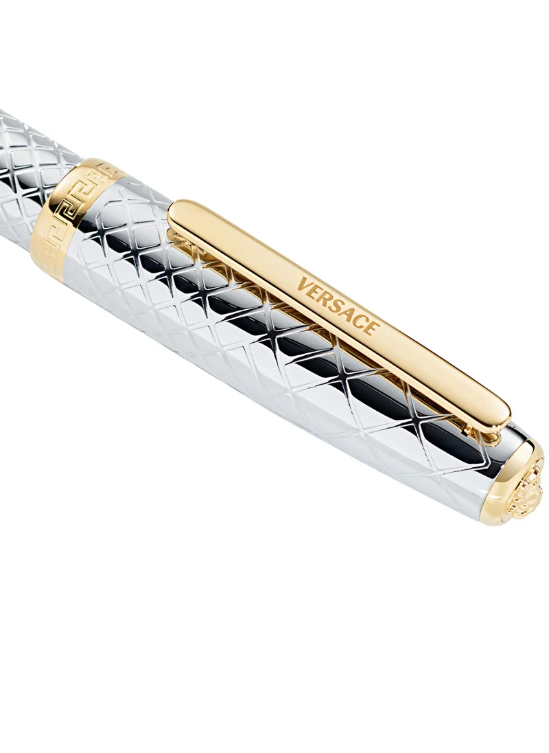 فيرزاتشي Roller Pen - Stainless Steel Barrel with Clip and Greca Ring