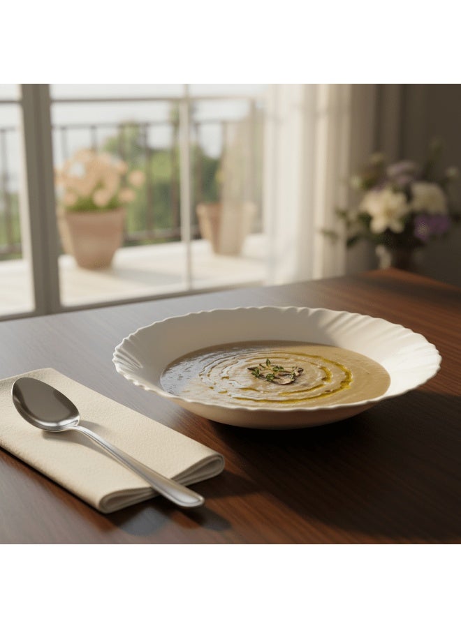 Larah Elegant Plain White Opalware Soup Plate â€“ 9 Inch - Image 2