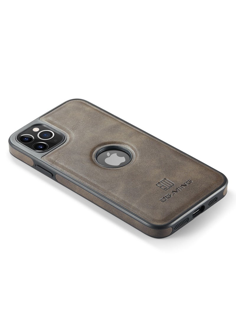 DGMING Case Cover Premium Leather Back with Logo CutOut Shockproof Compatible with Iphone 11 Pro Max (Coffe)  - Image 3