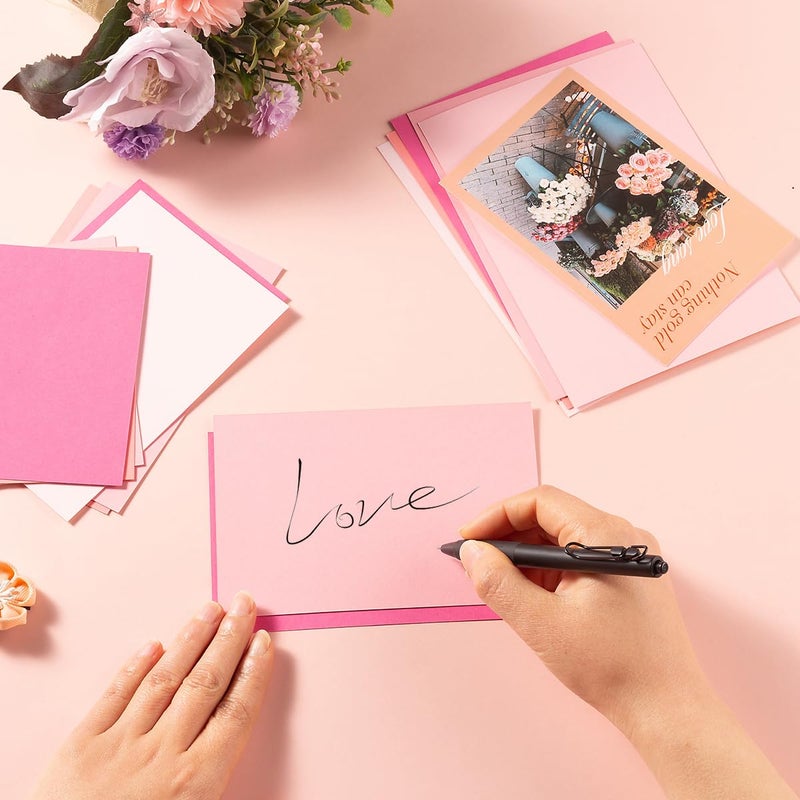 Topeen 50 Sheets Colored Cardstock Paper 5 Colors, 250 GSM Heavy Card Stock for DIY Art Projects, Cards (Pink, 5x7) - Image 4