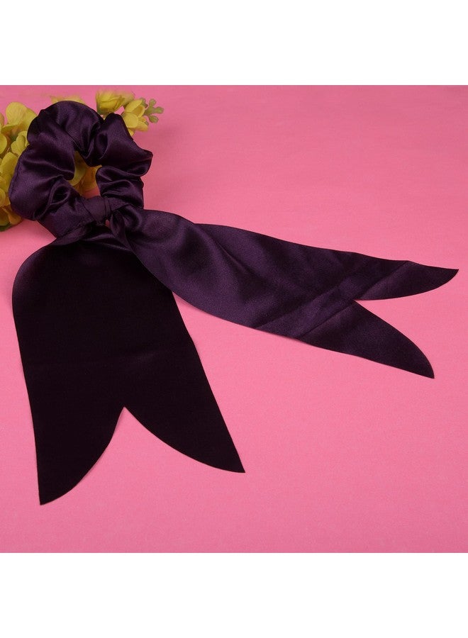 Nnr Satin Silk Tulip Shape Scarf Hair Scrunchies With Laser Cutting For Girls And Women, Pack Of 3 Pcs - Color 1 - Image 5