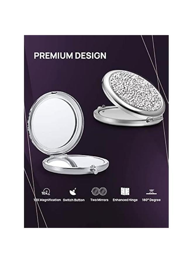 BWSJ Crystal Diamond 1X2X Round Doublesided Mirror Set for Travel - Image 3