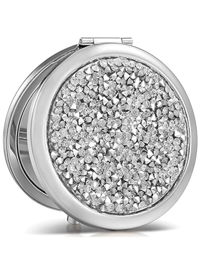 BWSJ Crystal Diamond 1X2X Round Doublesided Mirror Set for Travel - Image 1