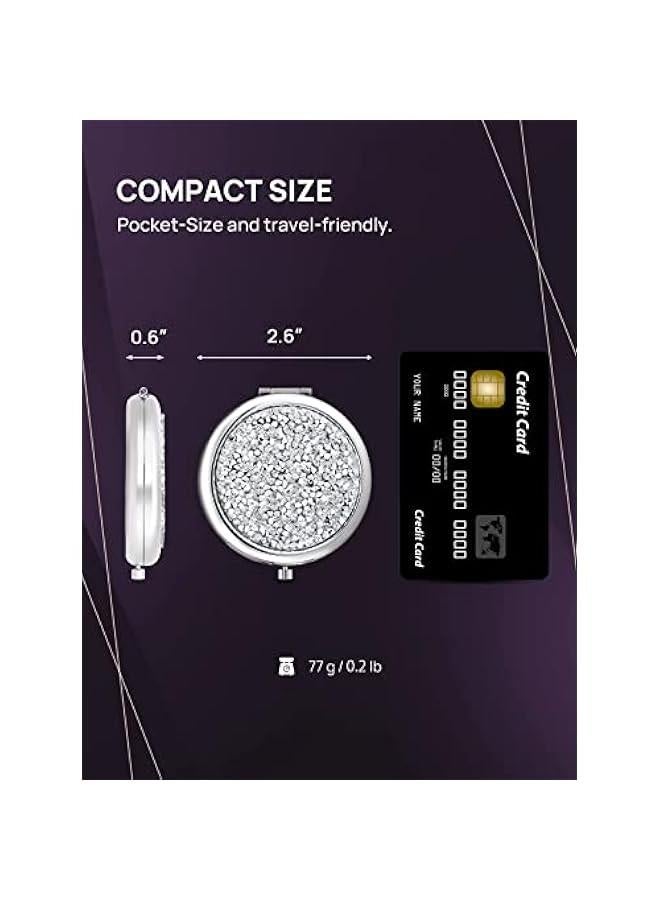 BWSJ Crystal Diamond 1X2X Round Doublesided Mirror Set for Travel - Image 5