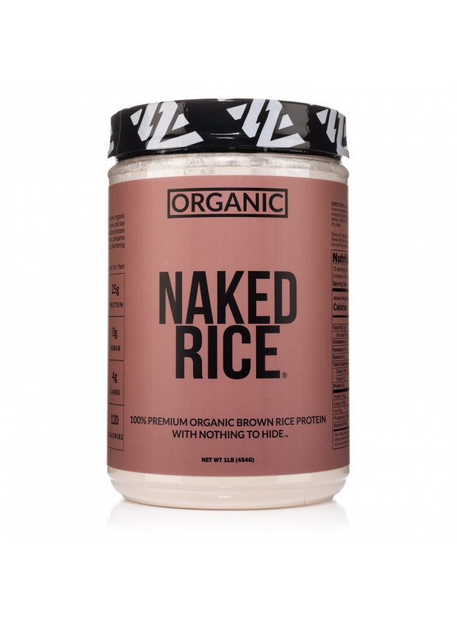NAKED nutrition Naked Rice 1LB - Organic Brown Rice Protein Powder - Vegan Protein Powder, GMO Free, Gluten Free & Soy Free. Plant-Based Protein, No Artificial Ingredients - 15 Servings  - Image 1