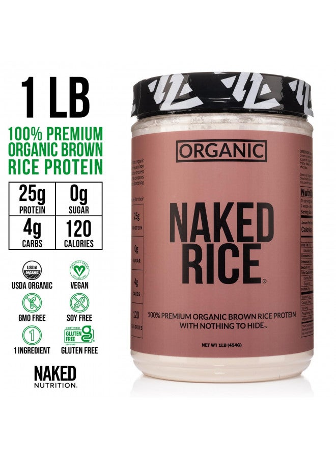 NAKED nutrition Naked Rice 1LB - Organic Brown Rice Protein Powder - Vegan Protein Powder, GMO Free, Gluten Free & Soy Free. Plant-Based Protein, No Artificial Ingredients - 15 Servings  - Image 2