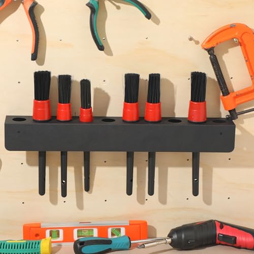 Yaocom 2 Pcs Detailing Brush Holder 10 Holes Car Detailing Organizer Wall Mounting Rack with Hardware Auto Supplies Car Accessories for Garage Workshop - Image 4