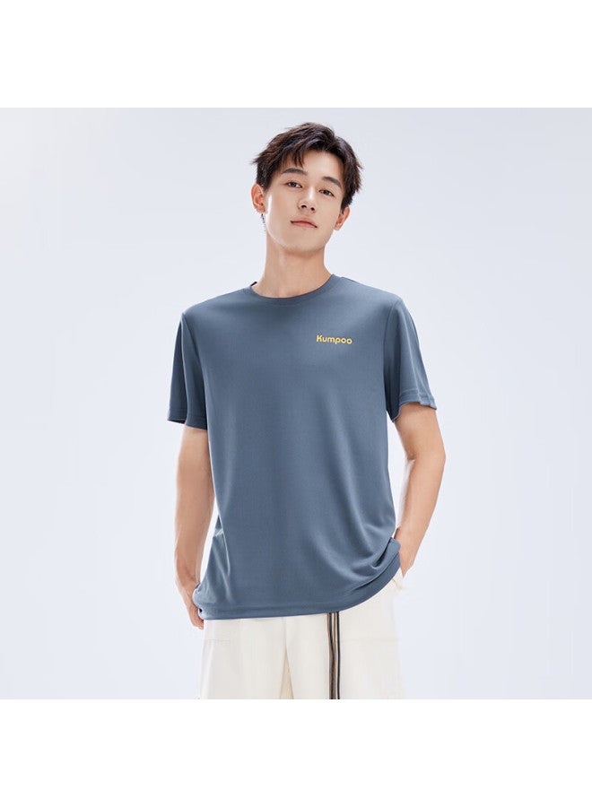 Kumpoo Quick-dry Badminton T-shirt Men Cooling Short Sleeve Women Loose Casual Top K242u01113 Gray 3XL - Image 1
