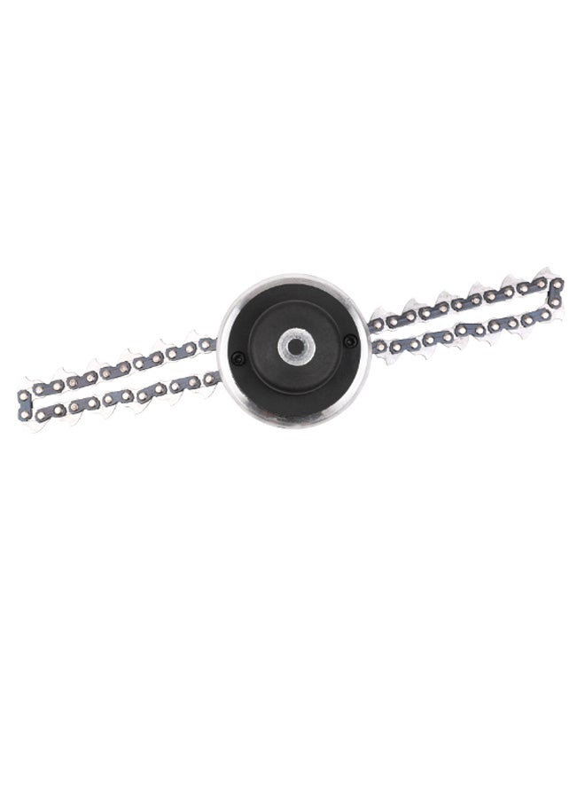 NIBEMINENT Multifunctional Grass Cutter Lawn Mower Chain Trimmer Head Black/Silver  - Image 1