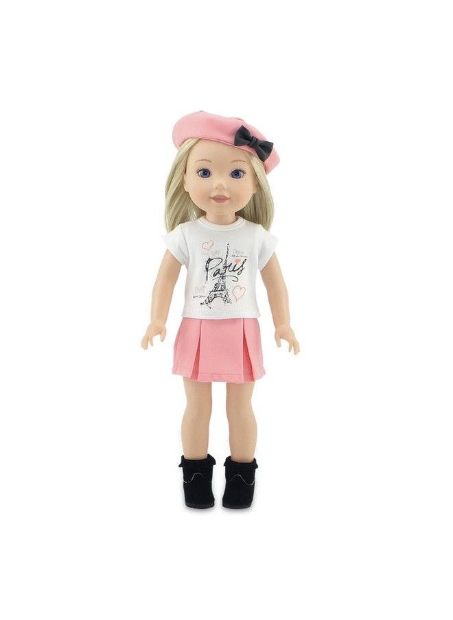 Emily Rose 14 Inch Doll Clothes & Accessories ; 5 Pc Parisian 14" Doll Skirt Gift Set Outfit Including Boots! ; Gift Boxed! ; Compatible With 14.5" Hard Bodied Wellie Wishers Dolls  - Image 1