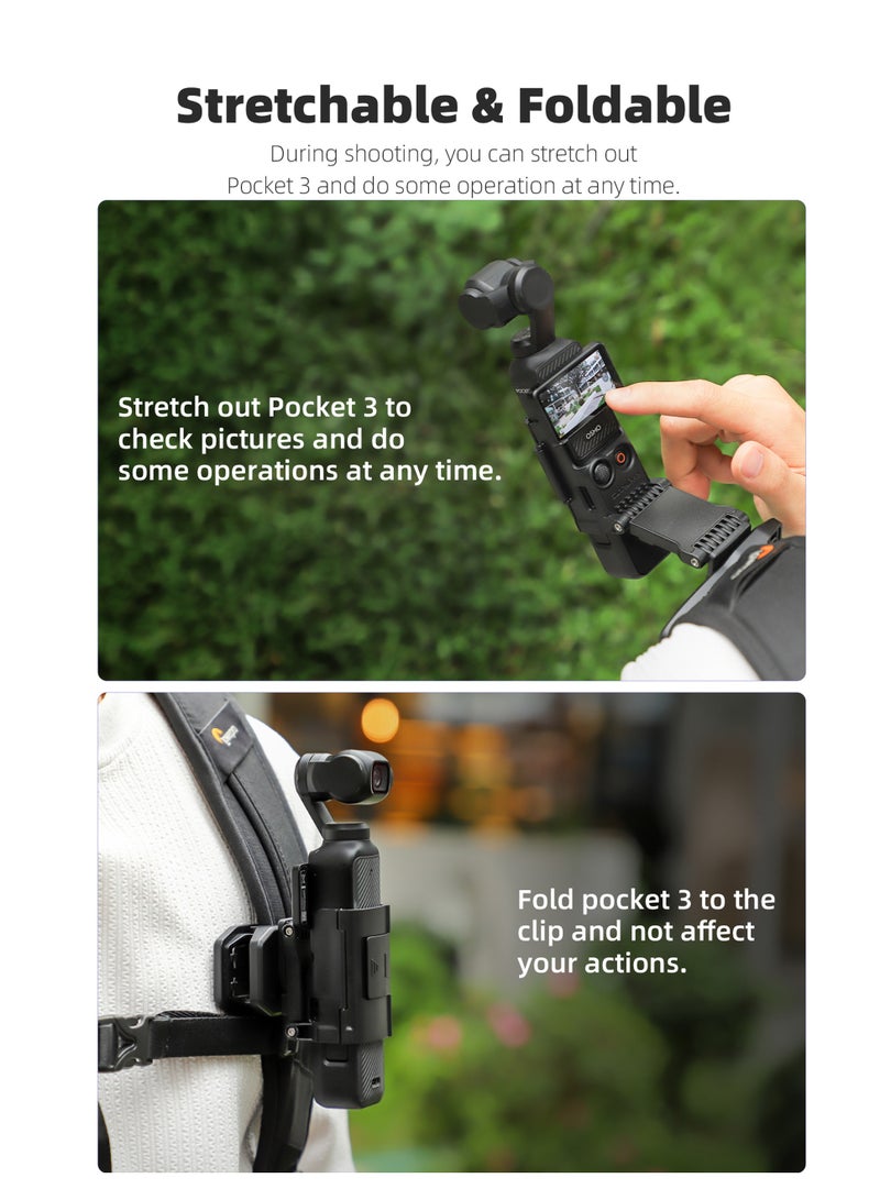 SUNNY LIFE 360° Rotation Magnetic Backpack Clip  for DJI OSMO Pocket 3  - Image 3