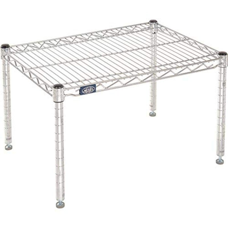 Commerical Wire Shelf Platform Dunnage Storage Rack, 18" x 30" x 14", Chrome