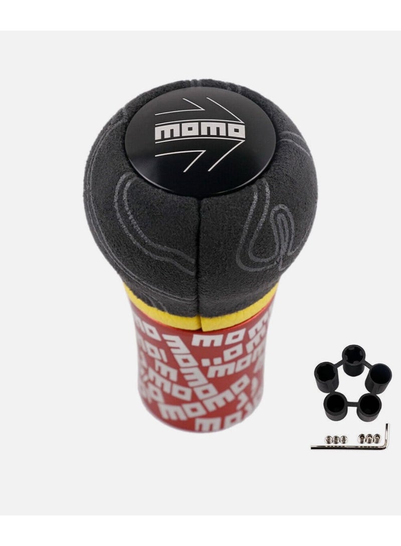 Momo Ultra Gear Knob Black/Red/Blue Standard Aluminium Microfibre NEW (RED) - Image 3