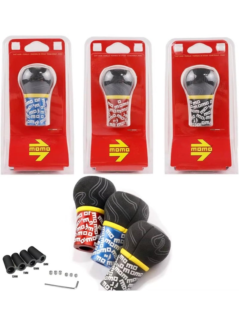 Momo Ultra Gear Knob Black/Red/Blue Standard Aluminium Microfibre NEW (RED) - Image 2