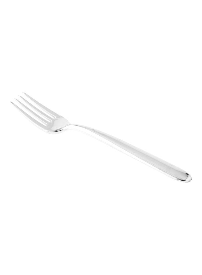 Restaurantware Moderna 7.3 Inch Disposable Forks, 250 Recyclable Plastic Cutlery - Crack-Resistant, For All Types Of Meals, Silver Plastic Party Forks - Image 1