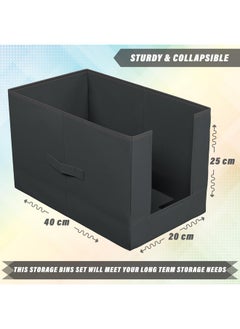 Kuber Industries Kuber Industries Shirt Organizer for Wardrobe|Foldable Non Woven Shirt Stacker|Designer Cupboard Organizer for Clothes |Clothes Storage box|Pack of 4 (Black)  - Image 3