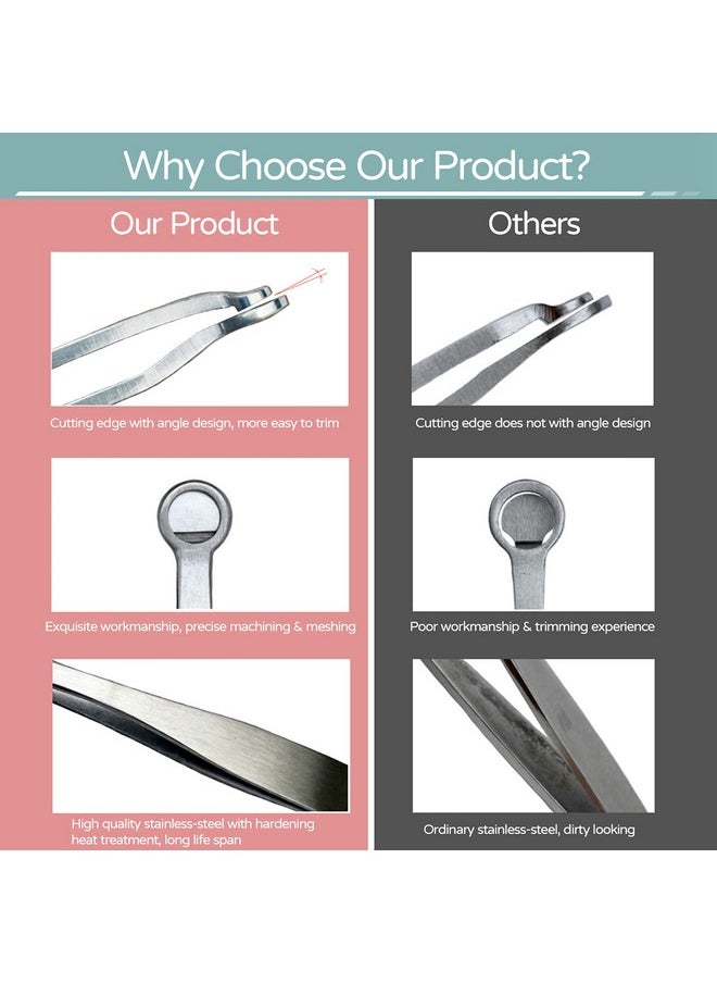 Ausomtek [Upgraded Version] Ausomtek Nose Hair Trimming Tweezers Ear Hair Trimming Tweezers Eyebrow Grooming Scissors Eyelash Clipper Stainless Steel Grooming Scissors Safe Roundheaded For Men And Women  - Image 4