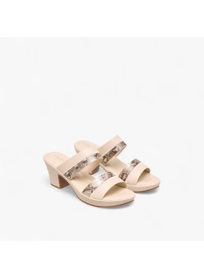 Flora Bella By Shoexpress Women Textured Slip-On Sandals with Block Heels