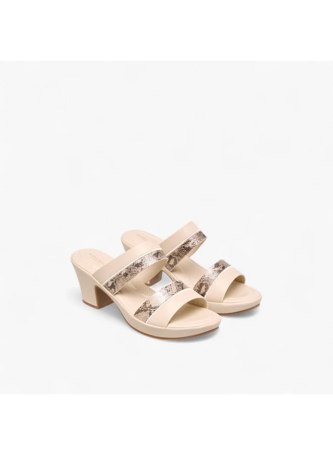 Flora Bella By Shoexpress Women Textured Slip-On Sandals with Block Heels