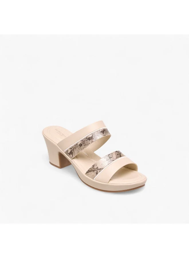 Flora Bella By Shoexpress Women Textured Slip-On Sandals with Block Heels