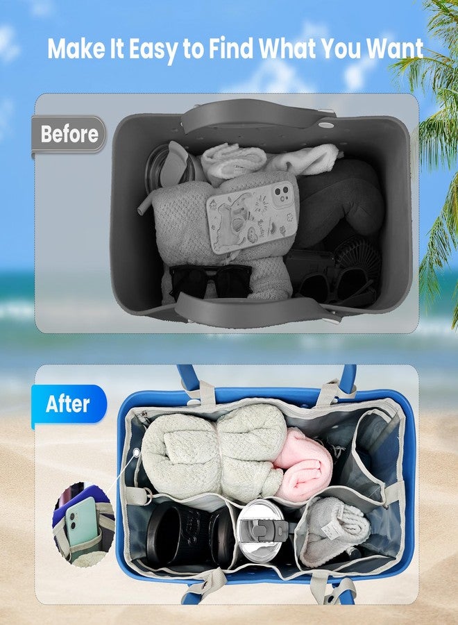 INSEESI Beach Bag Organizer Compatible with X Large Bogg Bag Accessories Inserts, Lightweight Mesh Insert Divider Pouch for Original XL Bogg Bags with 2PS Key Holders, Beach Tote Bags Insert for Organizing - Image 3