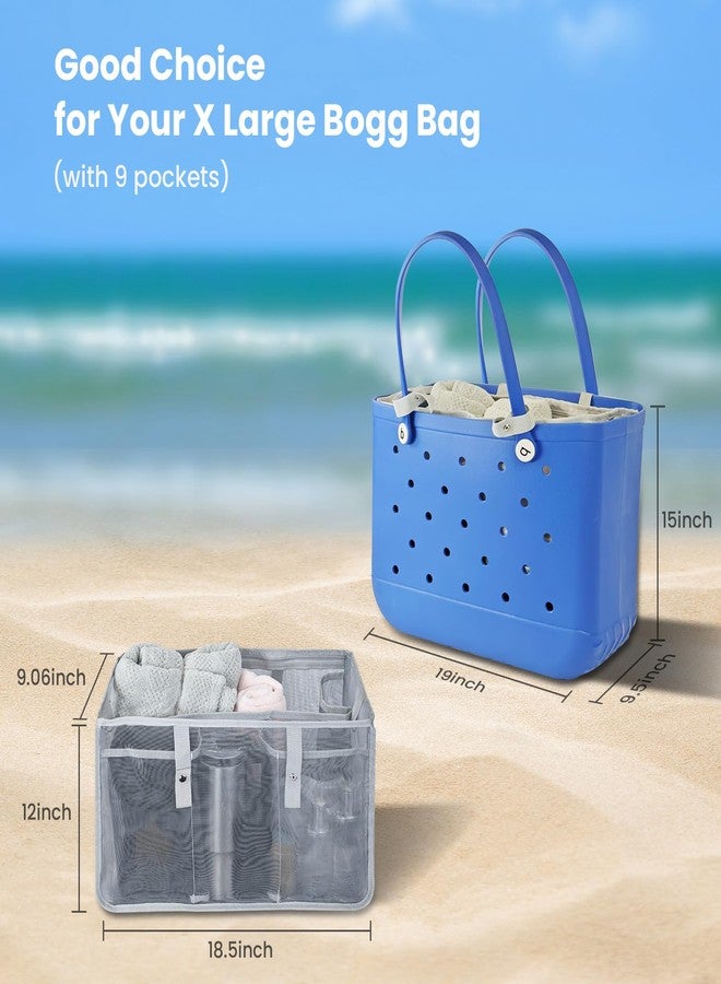 INSEESI Beach Bag Organizer Compatible with X Large Bogg Bag Accessories Inserts, Lightweight Mesh Insert Divider Pouch for Original XL Bogg Bags with 2PS Key Holders, Beach Tote Bags Insert for Organizing - Image 4