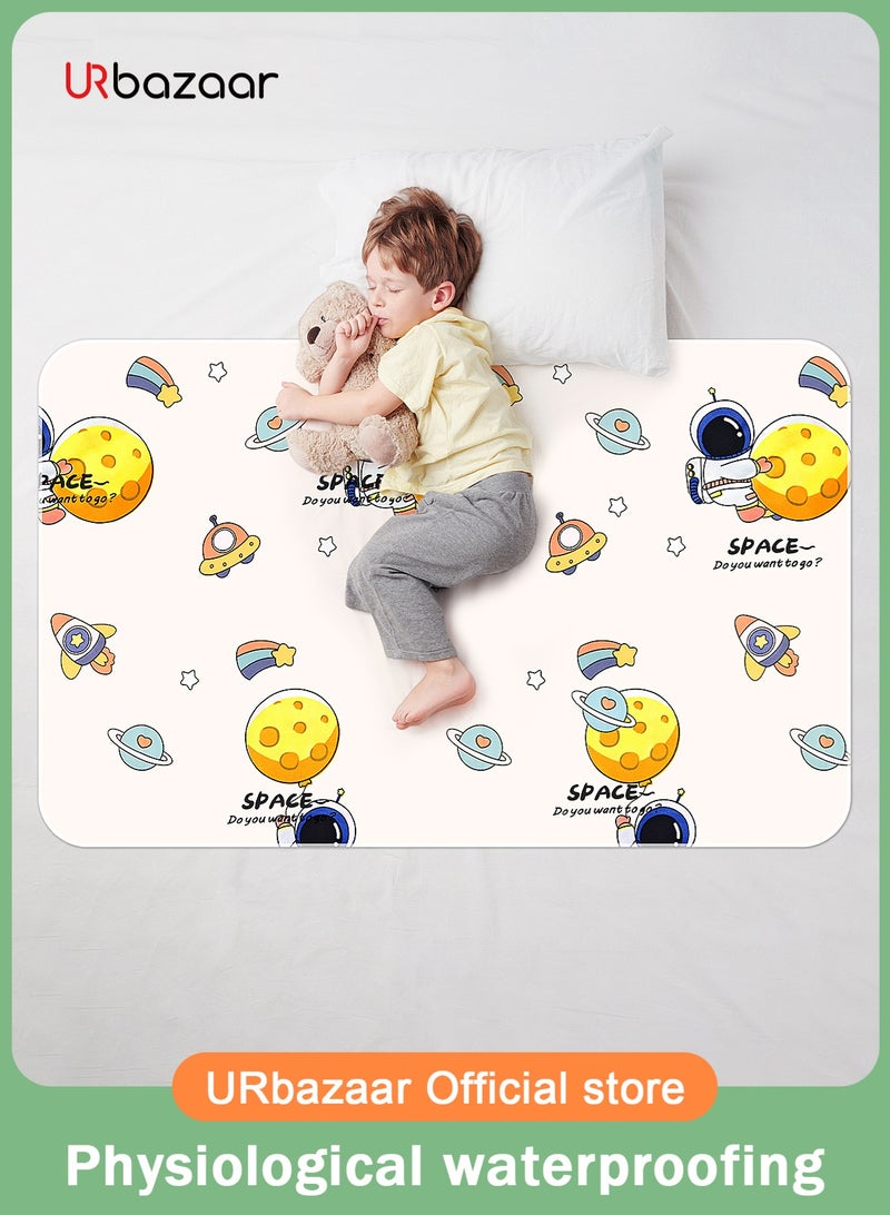 أوربازار وسادة سرير للأطفال مقاومة للماء، قابلة للغسل وإعادة الاستخدام، وأغطية سفلية قابلة لإعادة الاستخدام، وغطاء لسلس البول، مناسبة للرضع والأطفال الصغار والبالغين - Image 1