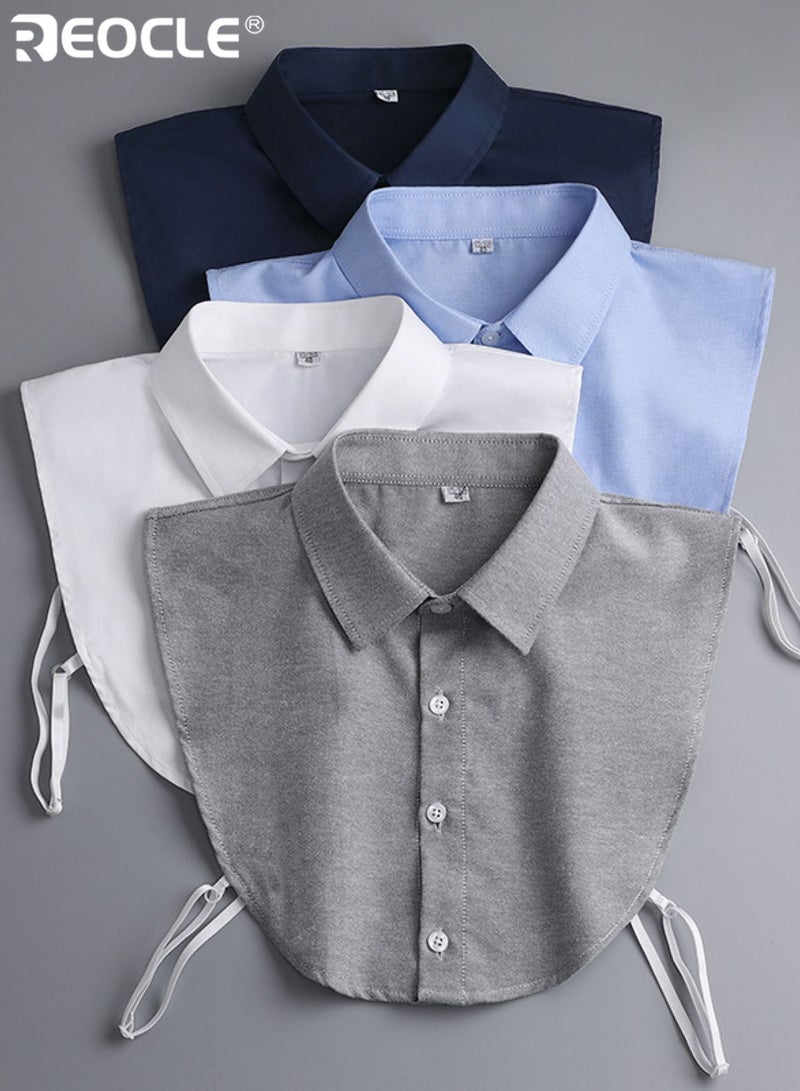REOCLE Women's Detachable Collar Crisp Minimalist Collar Extender Button-Front Structured Design for Office & Daily Outfit Layering - Image 3