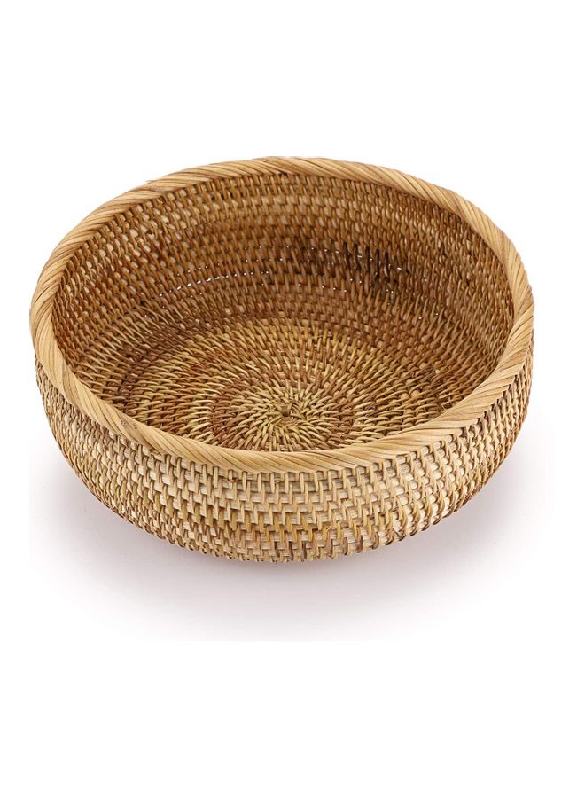 3-Piece Rattan Woven Serving Baskets Brown 25.8, 22.8, 19.7cm - Image 3