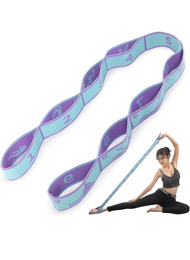Generic Stretch Band Hamstring Stretch Device Elastic Exercise Band Yoga Mat Carrying Band Leg Exercise Equipment Stretch Band Band Ring Flexible Stretch Band 12 Rings Robin Blue - Image 1