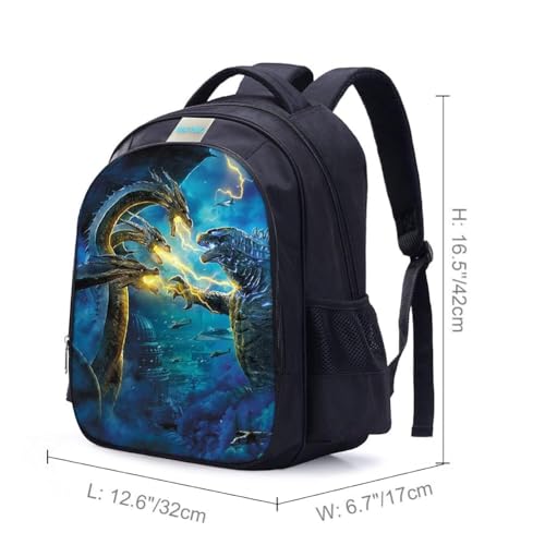 MATMO Monster Dragon Backpack and Lunch Bag Set for Boys, School Backpacks Shoulder Bag Pencil Case (Monster Dragon Backpack Set 13) - Image 2