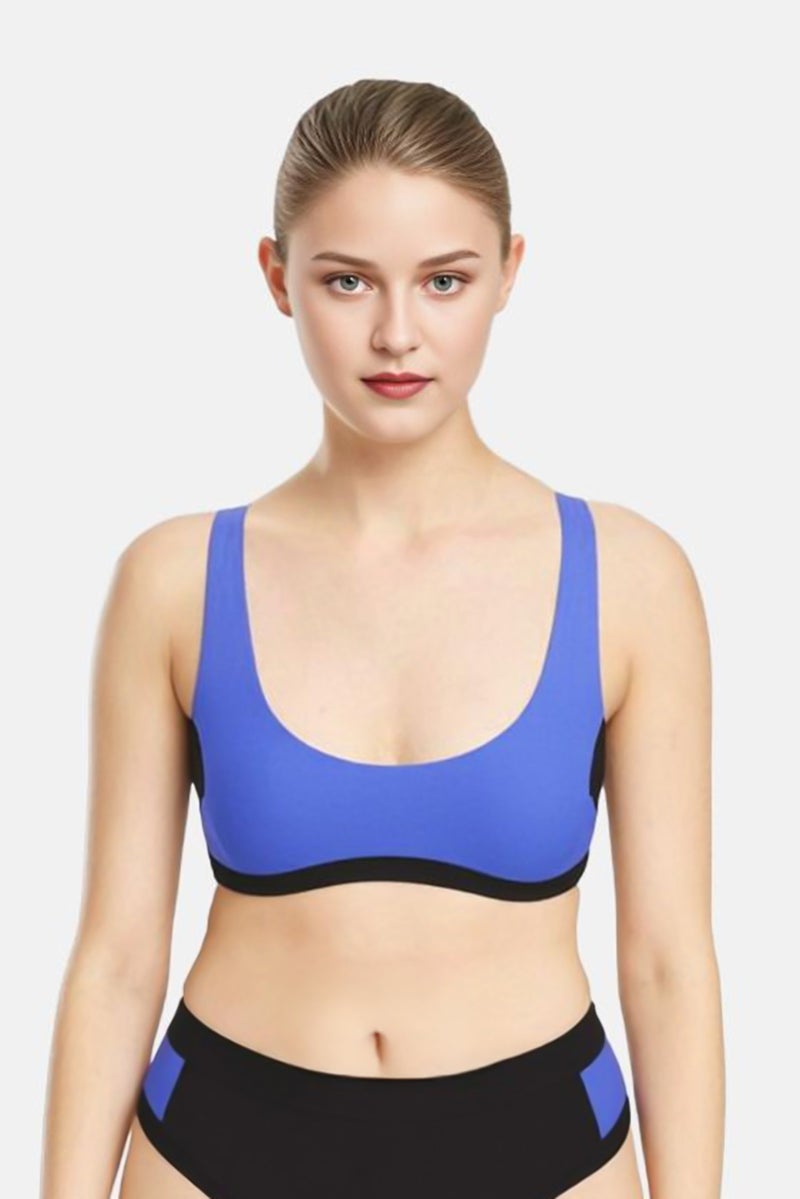 RIP CURL بلوزة بيكيني نسائية بسيطة بدون حشوة، زرقاء - Image 1