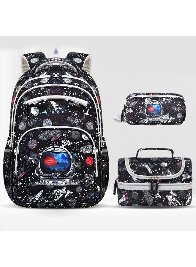 3PCS Kids School Backpack 6-12 Years Large Capacity Waterproof Lightweight Spine-Protective Reflective Wear-Resistant Breathable School Supplies - Image 1