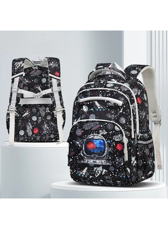 3PCS Kids School Backpack 6-12 Years Large Capacity Waterproof Lightweight Spine-Protective Reflective Wear-Resistant Breathable School Supplies - Image 3