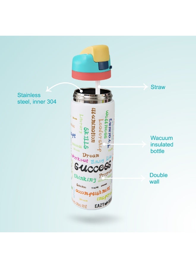 Eazy Kids Personalized Stainless Steel Water Bottle w/ Straw and Spout 710mL Success - Image 4