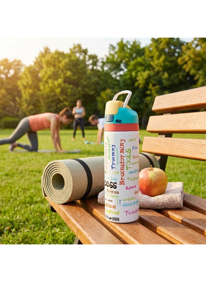 Eazy Kids Personalized Stainless Steel Water Bottle w/ Straw and Spout 710mL Success - Image 3