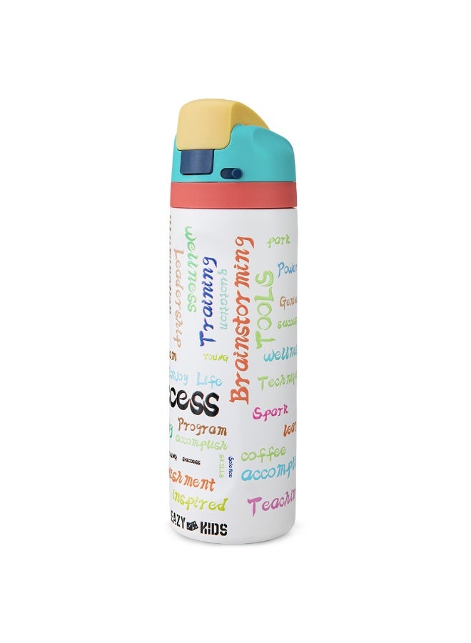 Eazy Kids Personalized Stainless Steel Water Bottle w/ Straw and Spout 710mL Success - Image 2