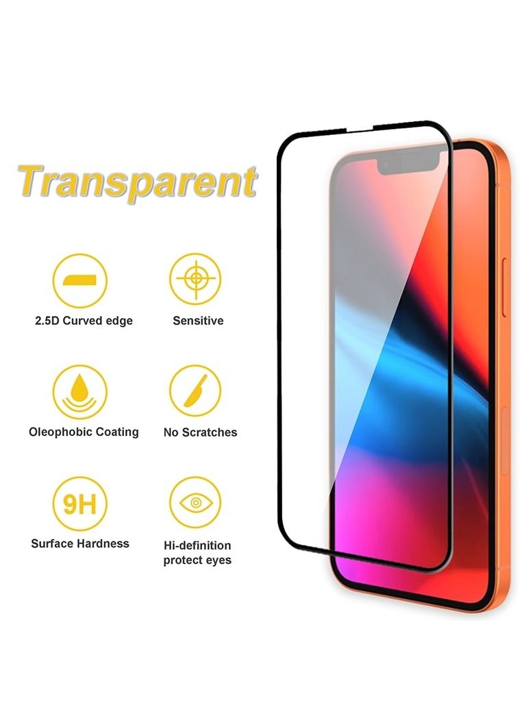 BORTONY Tempered Glass Screen Protector For Apple iPhone 13/13 Pro 6.1 Inch Clear/Black - Image 3