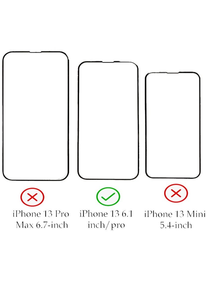 BORTONY Tempered Glass Screen Protector For Apple iPhone 13/13 Pro 6.1 Inch Clear/Black - Image 5