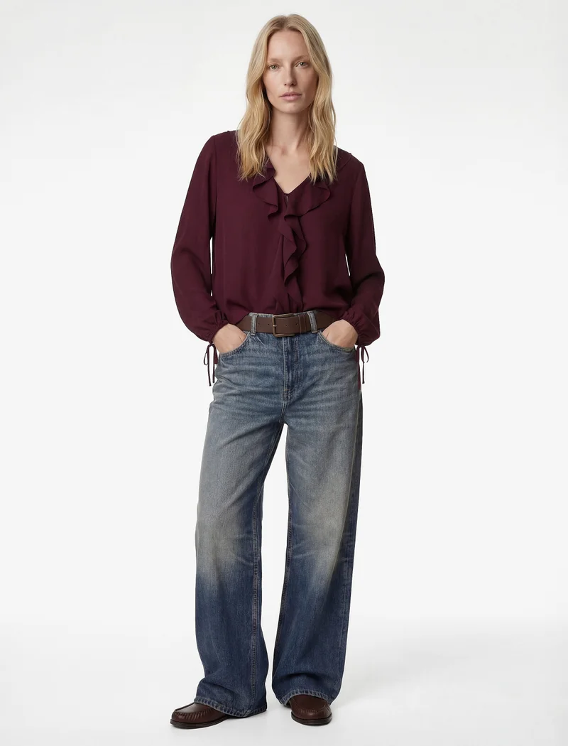 KOTON Chiffon Crop Blouse
