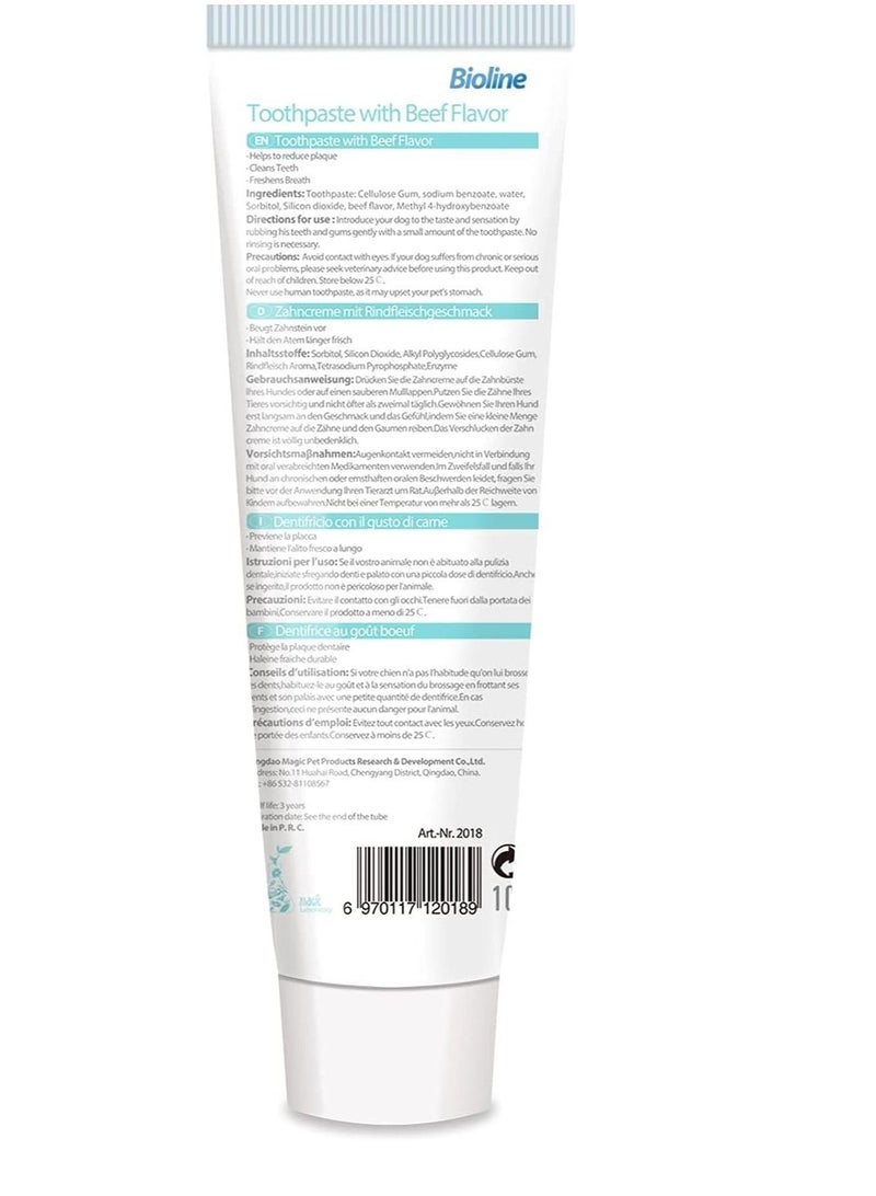 Bioline معجون أسنان الكلاب بيول لاين بنكهة اللحم 100 جرام - Image 2