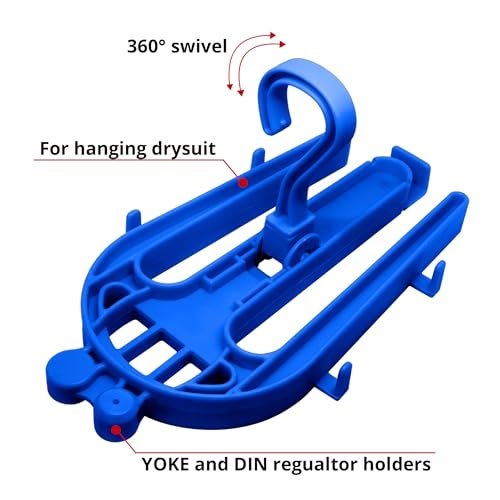 Saekodive Drysuit Hanger for Wetsuit and Regulator - Multi-Purpose, Anti-Slip, Heavy Duty PP Plastic - for Diving Gear and Outdoor Activities (Blue) - Image 2