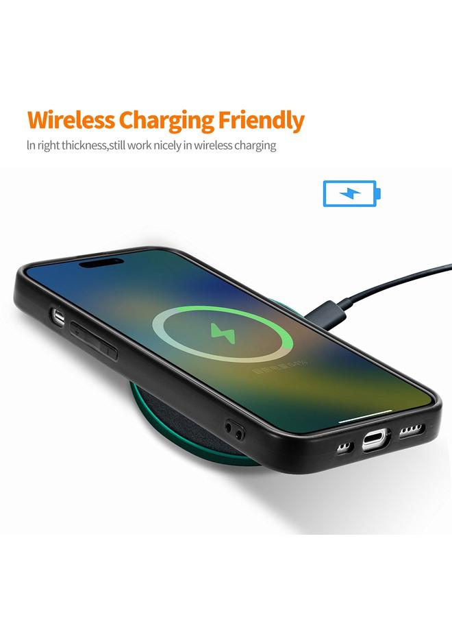 erorex For Iphone 15 Retro Leather Skin Pc Phone Case With High Aluminum-Silicon Glass Film(Purple) - Image 4